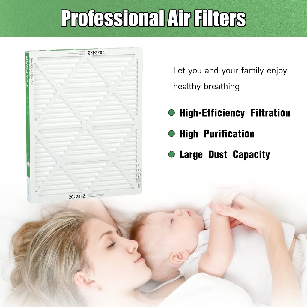 TRIGHTFILTERS 14x20x1 Air Filter 4 Pack, MERV 8 Filter Replacement
