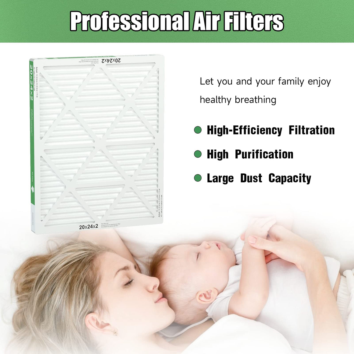 TRIGHTFILTERS 14x20x1 Air Filter 4 Pack, MERV 8 Filter Replacement