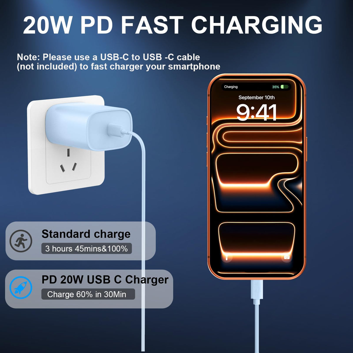 iPhone 18 17 16 15 Charger Fast Charging Type C Chargers USB C Cable 10FT