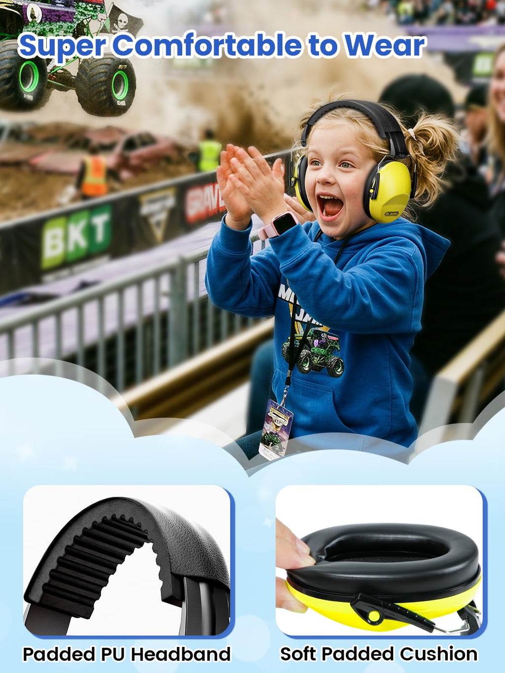 Dr.meter EM100 Noise Cancelling Headphones for Kids Adults, Ear Muffs