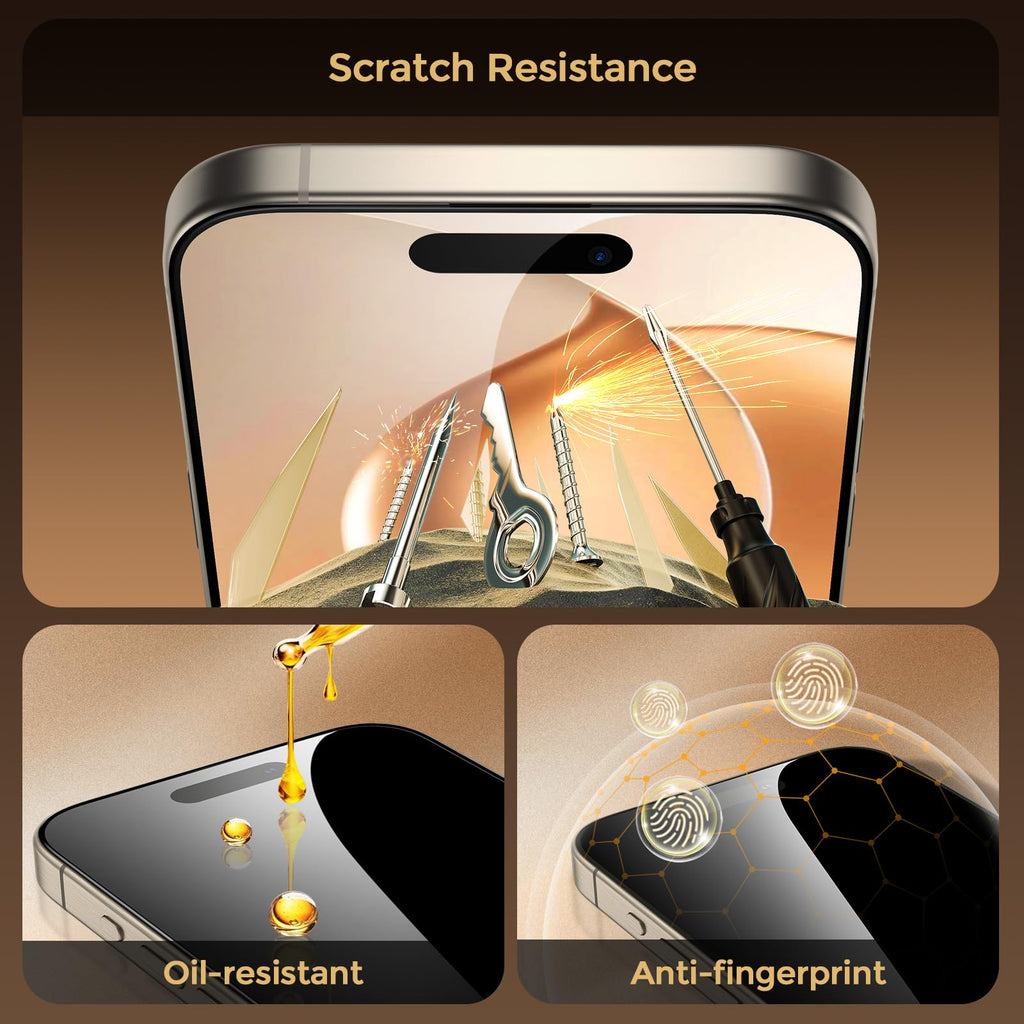 UNBREAKcable Privacy Screen Protector for iPhone 16 Pro Max, Full Coverage