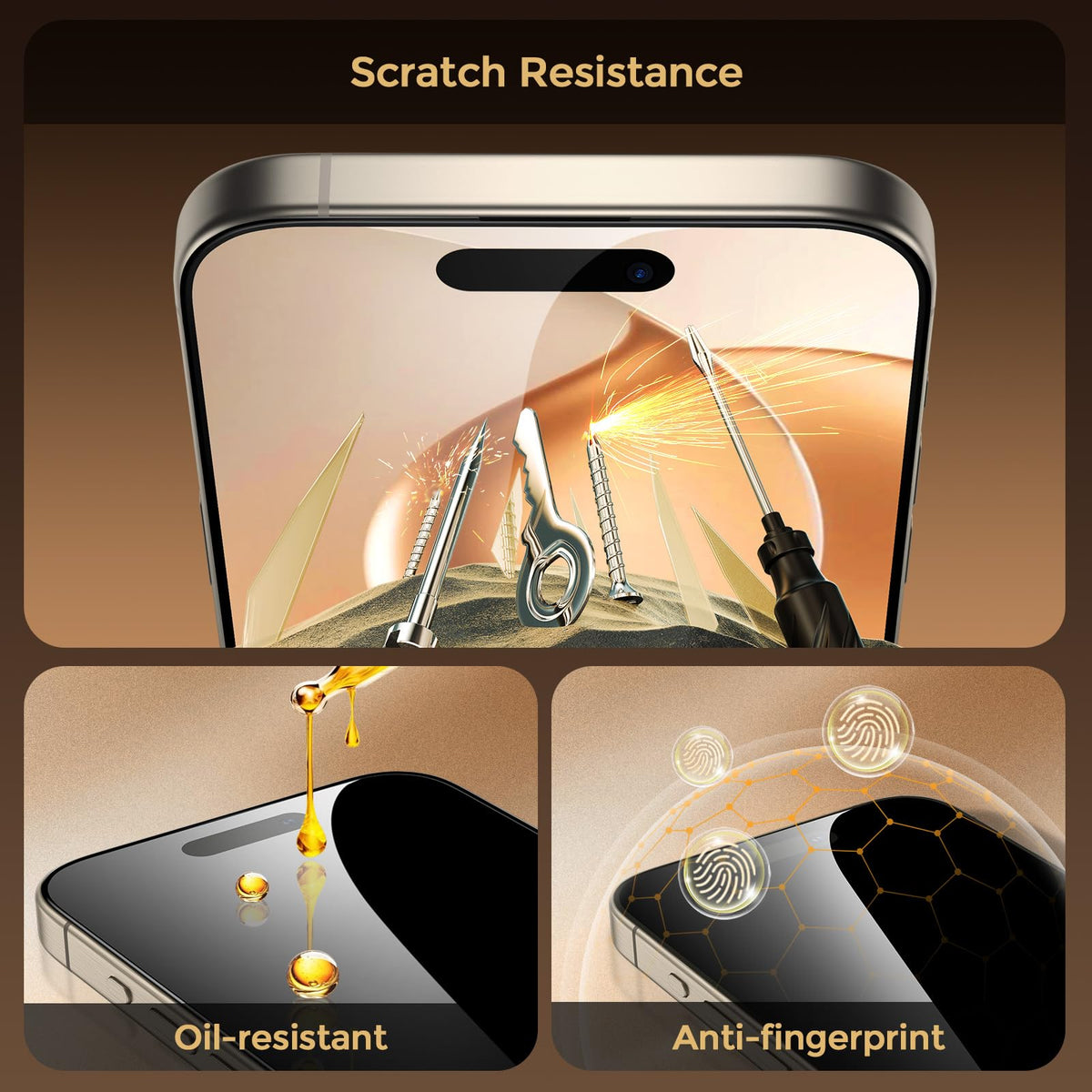 UNBREAKcable Privacy Screen Protector for iPhone 16 Pro Max, Full Coverage