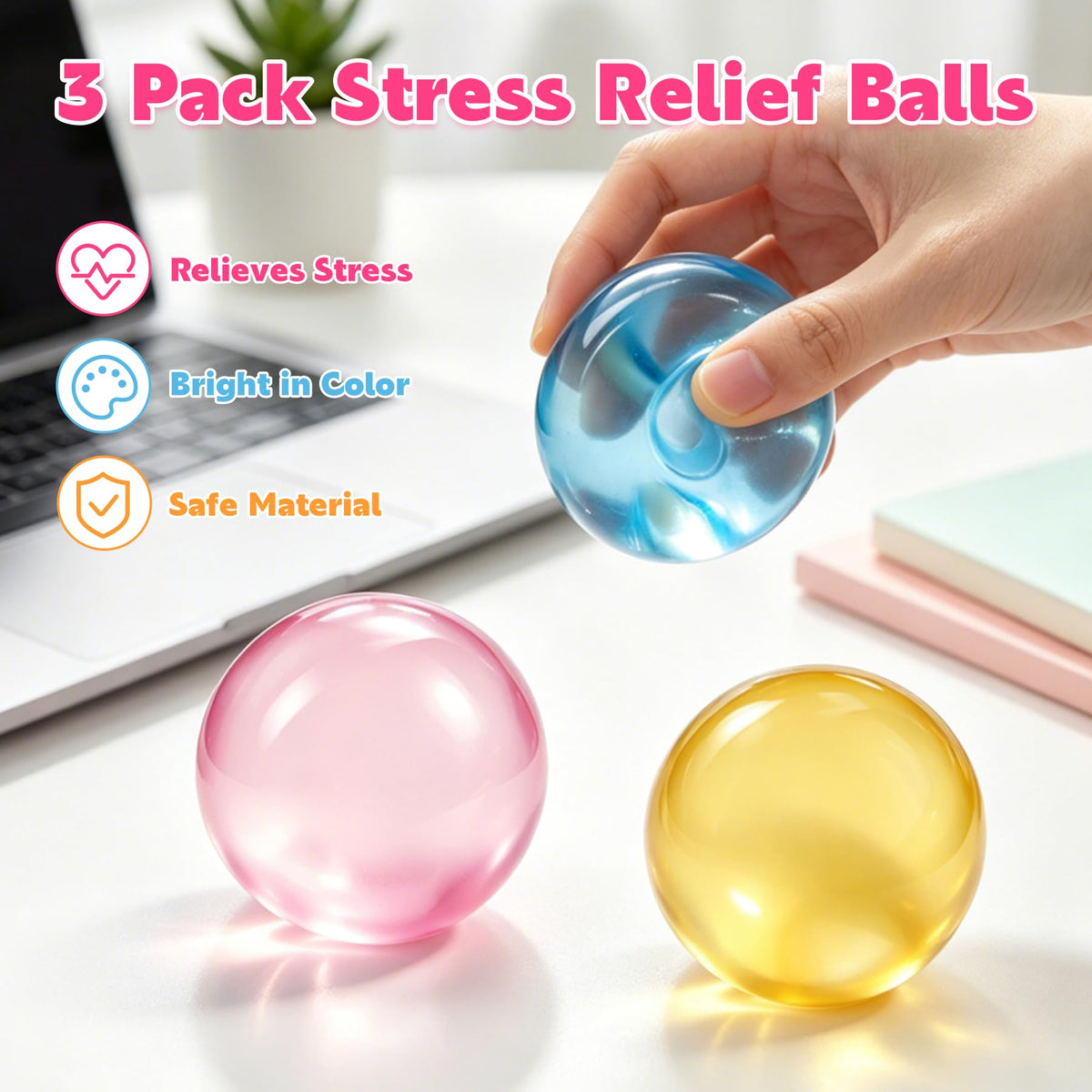 3 Pcs Coconut Oil Squishy Slow Rising Squishy Triangle Pyramid, Soft Squeeze Fidget Toy, Stress Relief Sensory Toy for Kids Party Gifts & Rewards