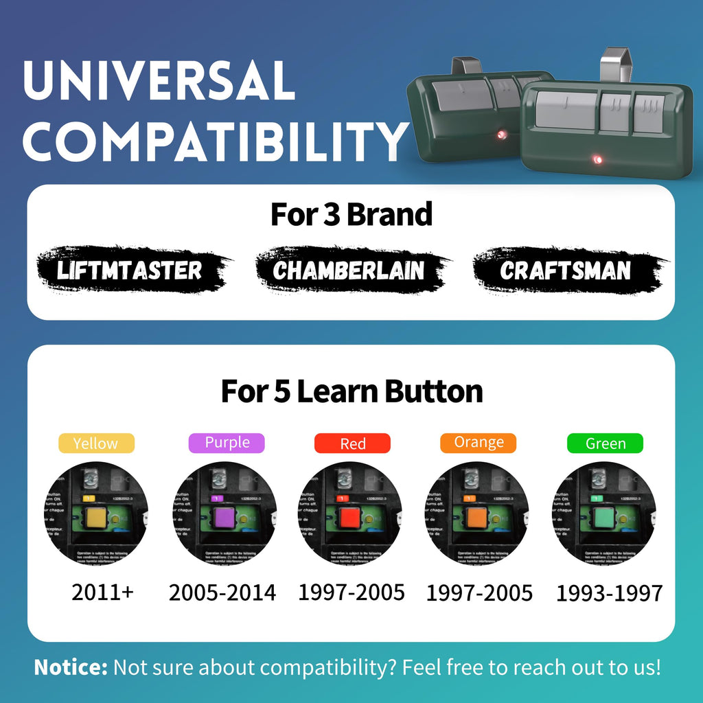 2 for LiftMaster Chamberlain Craftsman Garage Door Opener Remote