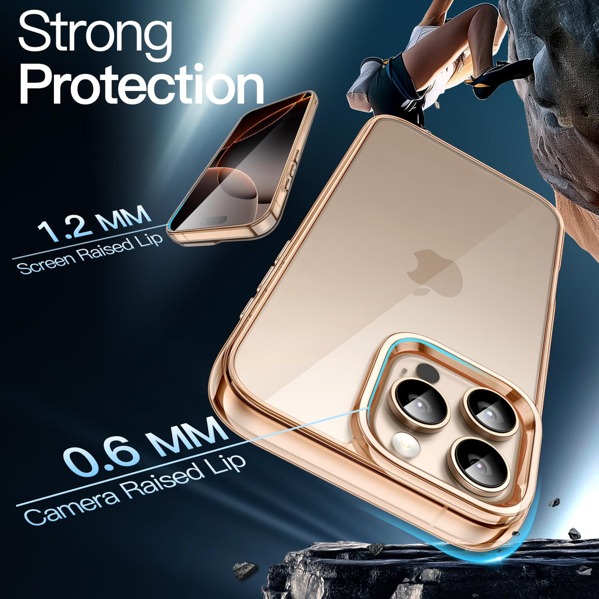JETech Case for iPhone 16 Pro, Anti-Yellowing, Natural Titanium