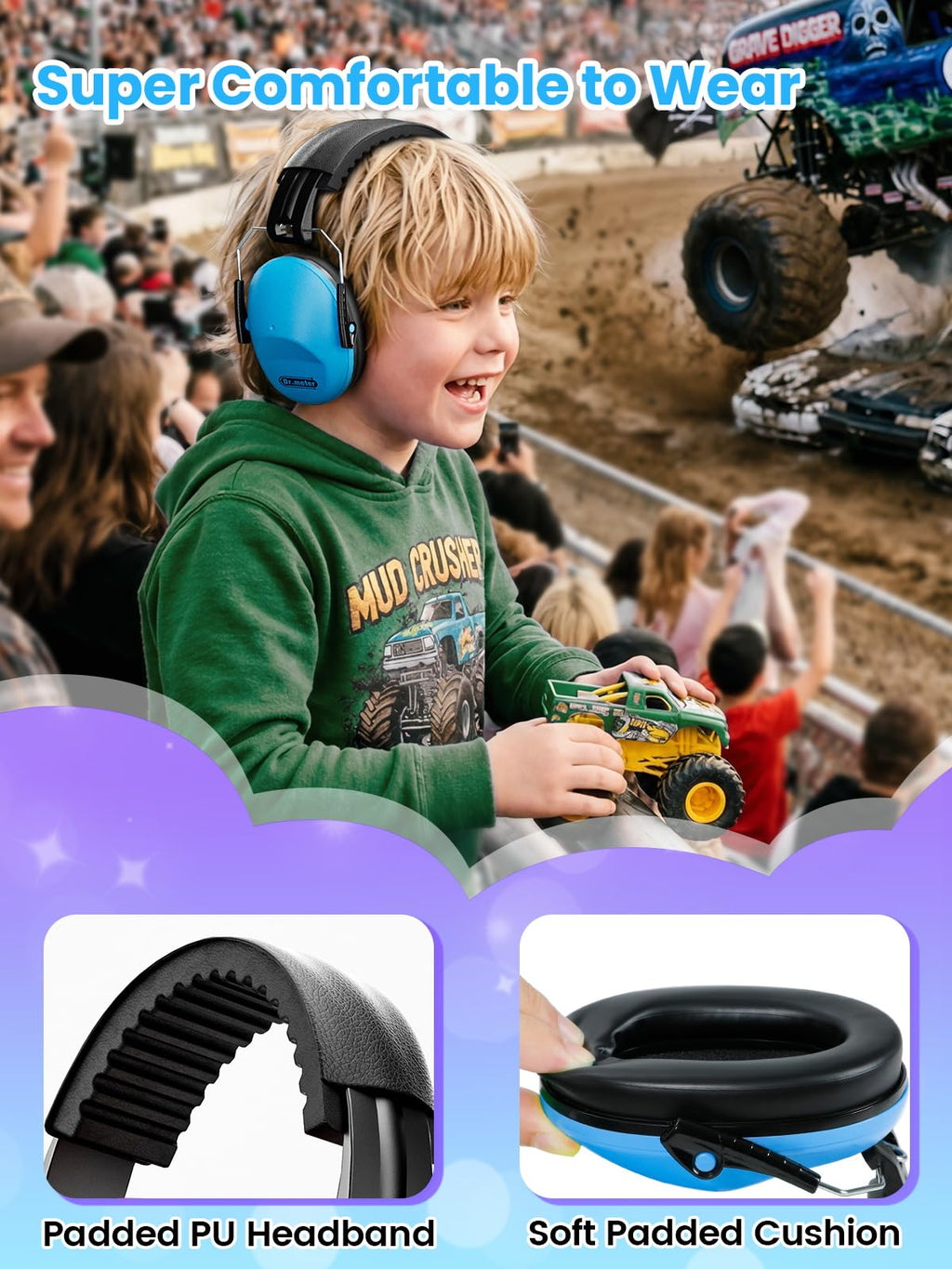 Dr.meter EM100 Noise Cancelling Headphones for Kids Adults, Ear Muffs