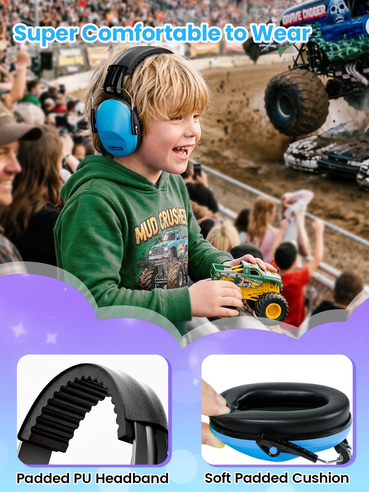 Dr.meter EM100 Noise Cancelling Headphones for Kids Adults, Ear Muffs