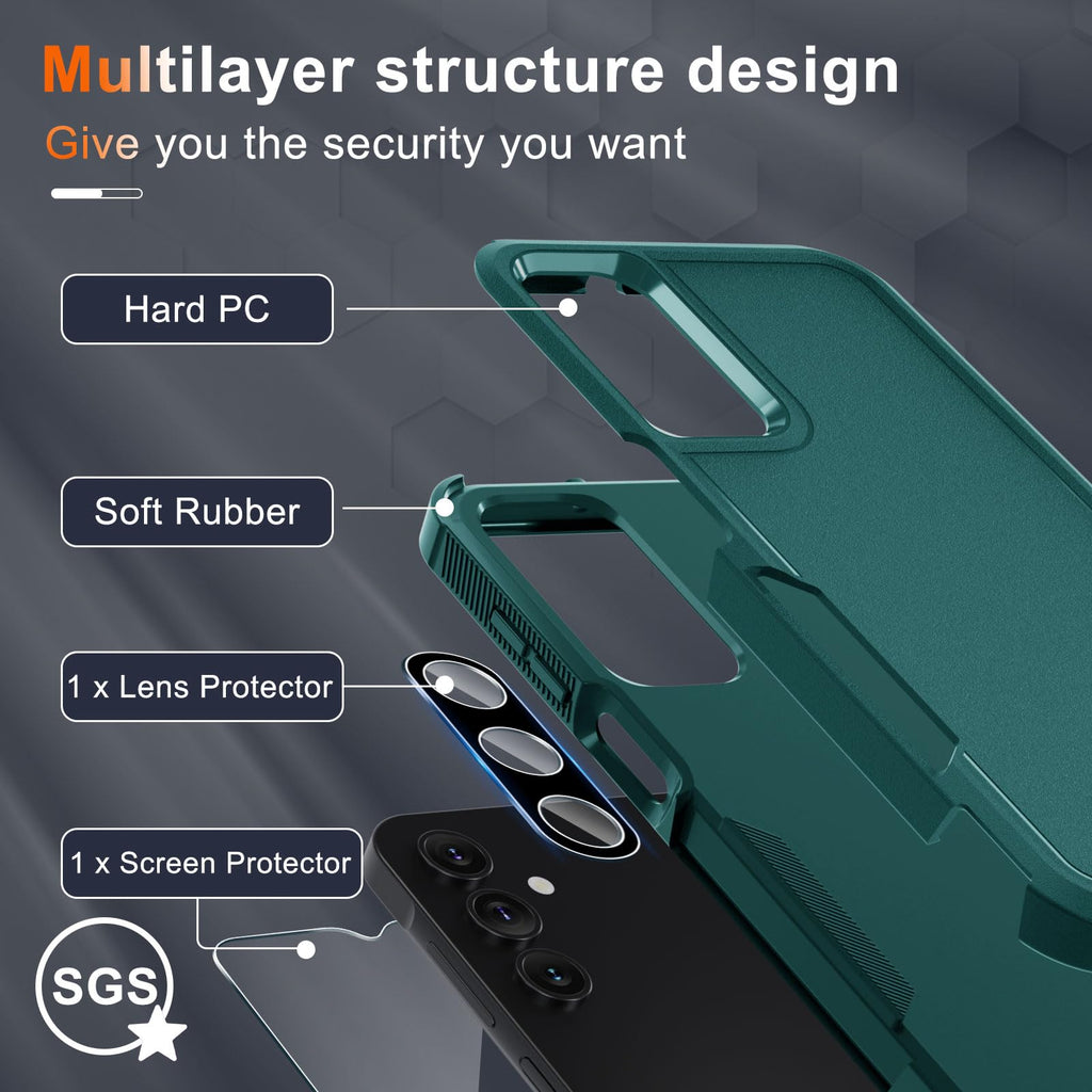 Case for Samsung Galaxy A36/A56/A27,Full Body Heavy Duty Cover,Black Matte