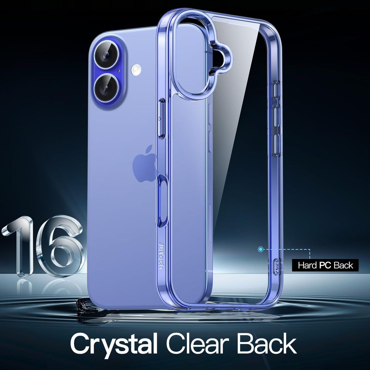 JETech Case for iPhone 16 Pro, Anti-Yellowing, Natural Titanium