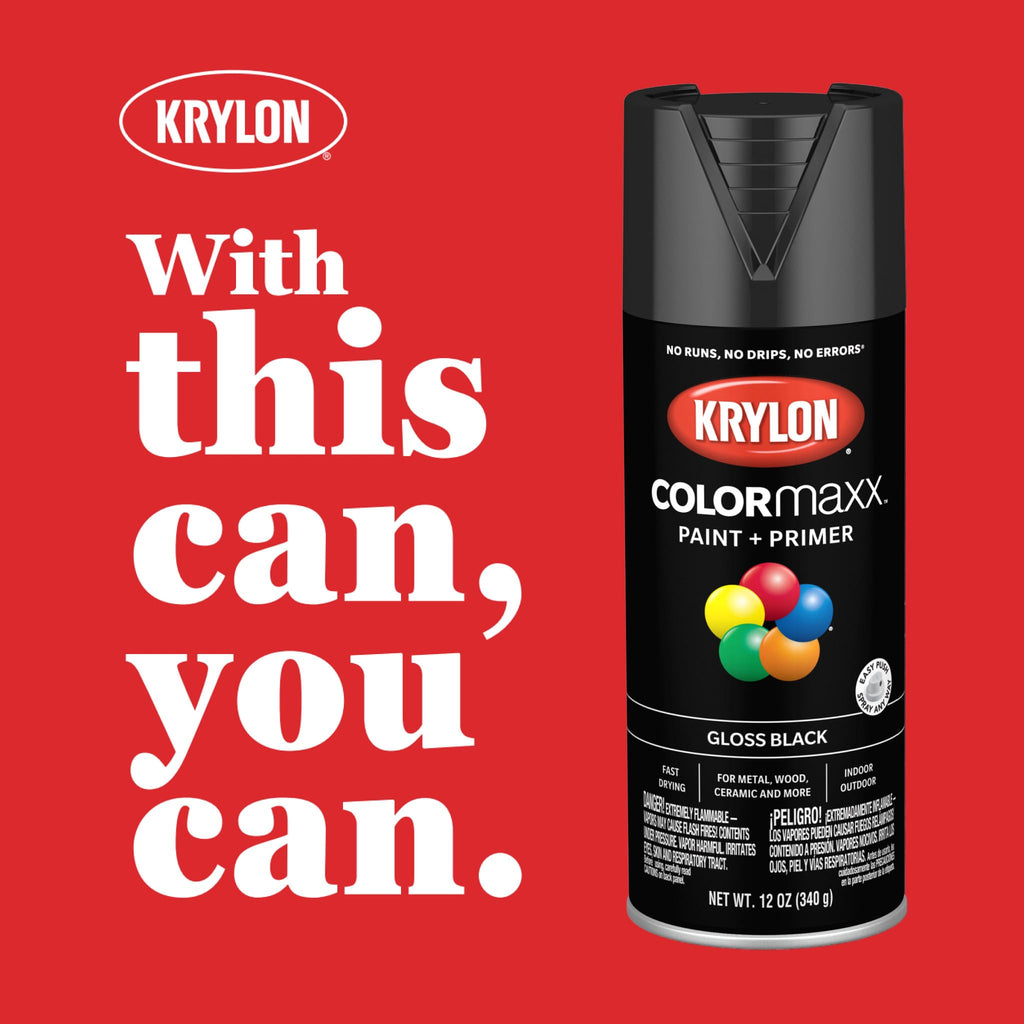 Krylon ColorMaxx 12 Oz. Flat Spray Paint, Black - 1 Each