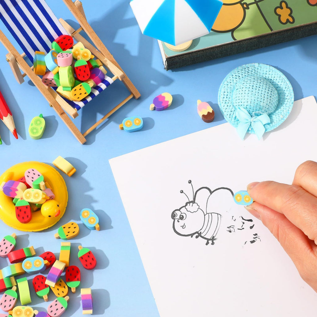 JUNEBRUSHS 150Pcs Fall Mini Erasers, Cute Thanksgiving Erasers Bulk