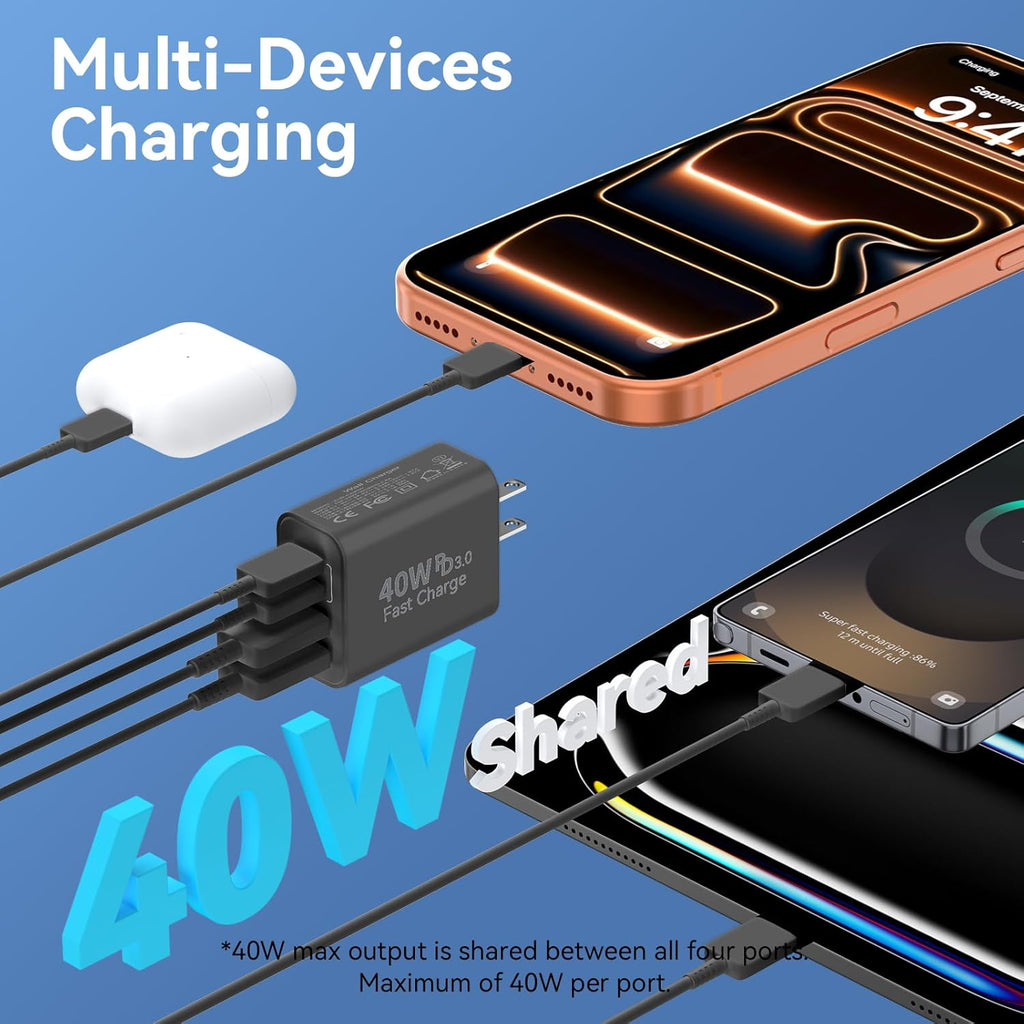USB C Charger Block Multiple Ports Wall Charger Fast Phone Charging Blocks