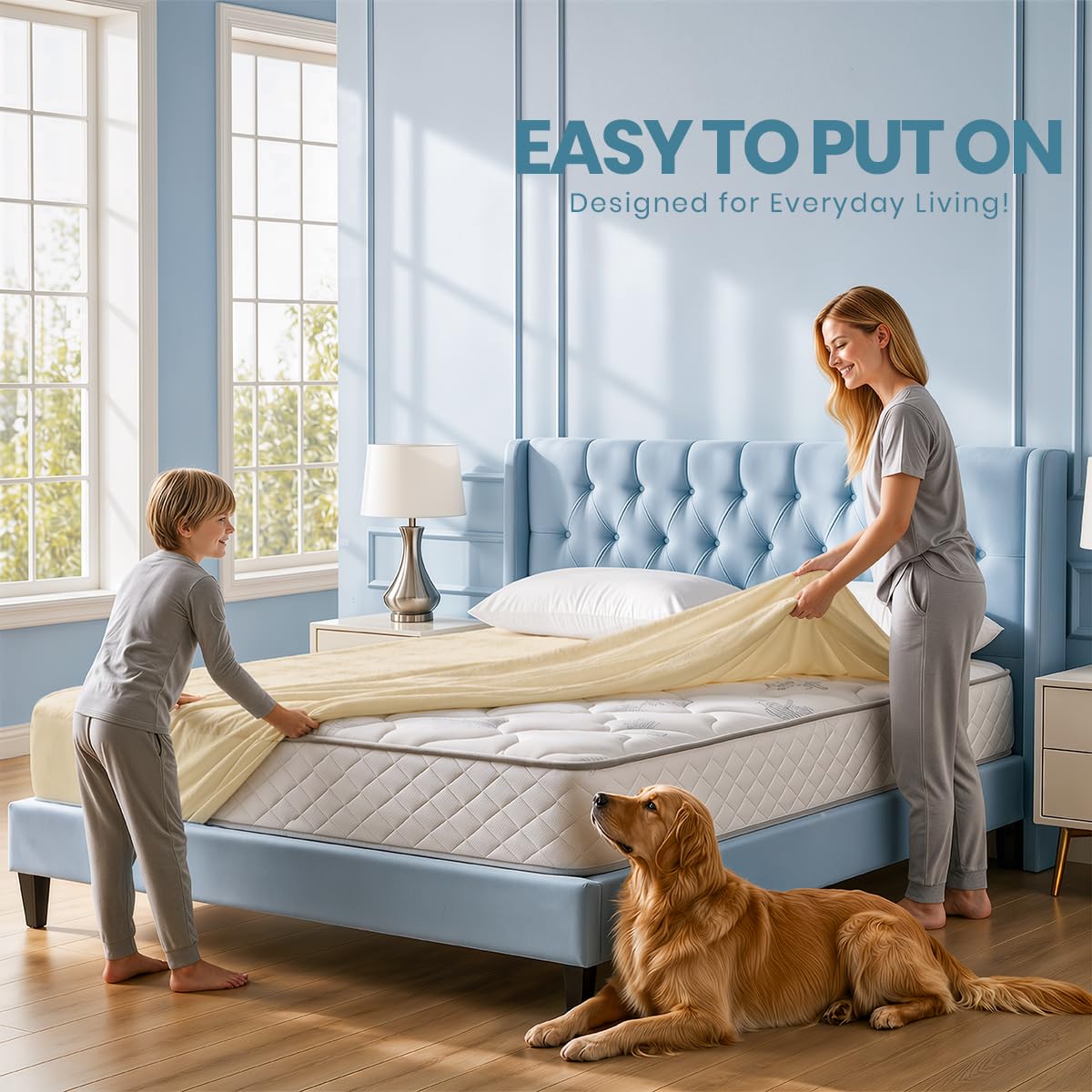 Waterproof Twin Size Mattress Protector fits upto 15" deep Mattresses