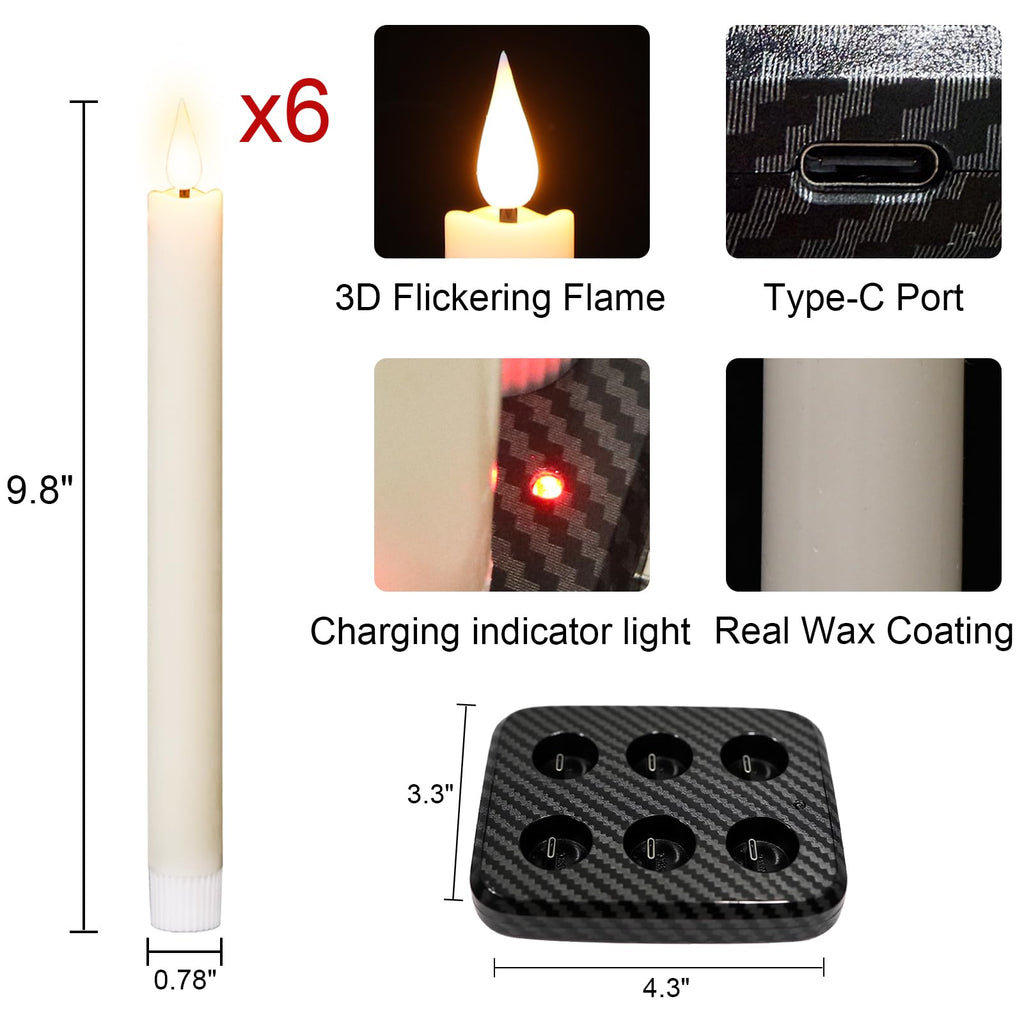 GenSwin 10.8" Flameless Floating Candles Wand Halloween Decorations