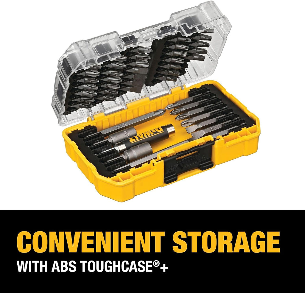 DEWALT Screwdriver Bit Set with Tough Case, 45-Piece (DW2166), Grey/Silver Screwdriving Set with Tough Case