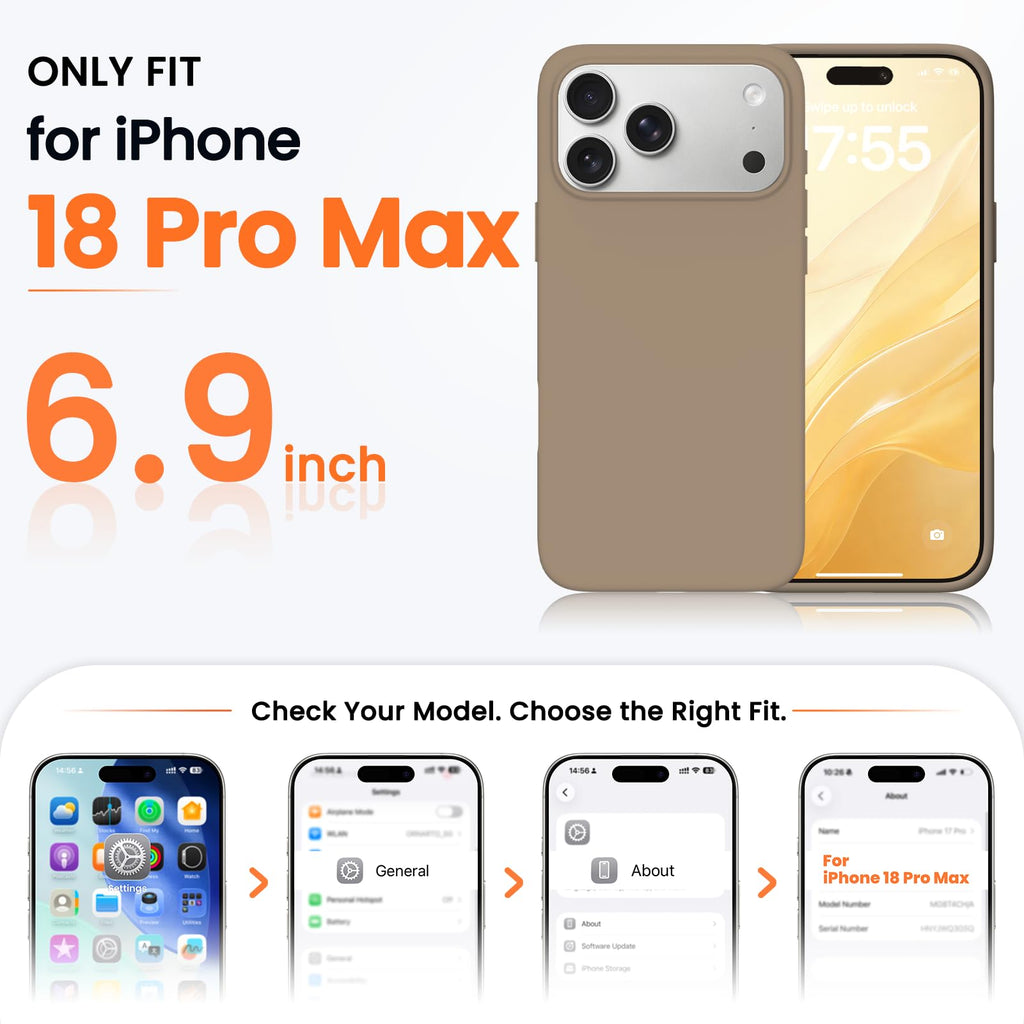 ORNARTO for iPhone 18 Pro Max Case, Liquid Silicone, Cloud Blue