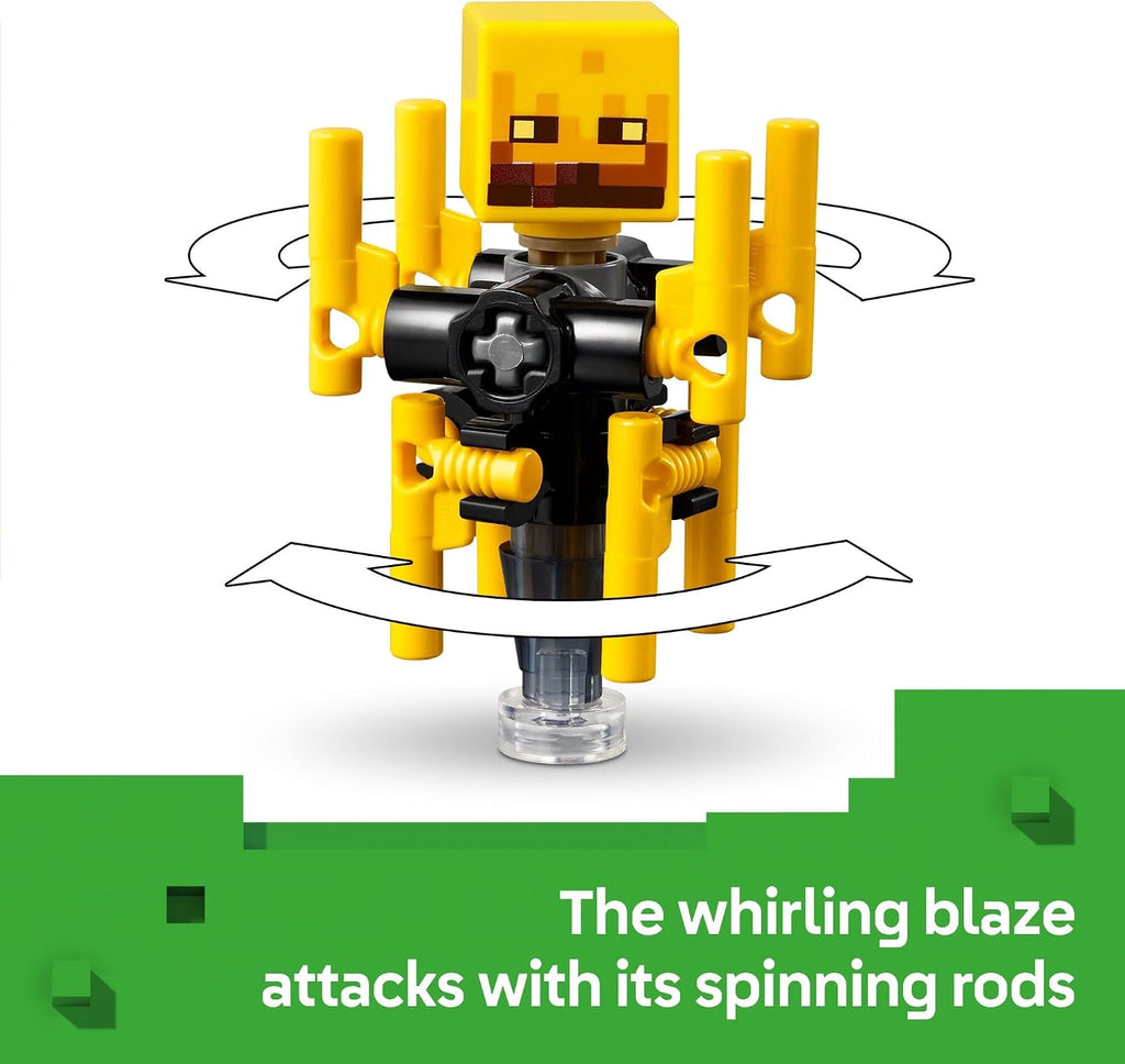 LEGO Minecraft The Nether Lava Battle Toy and Playset - Building Minecraft Toy for Kids, Ages 6+ - Alex, Wither Skeleton, Blaze and Strider Figures for Pretend Play - Gift Idea for Birthdays - 21266