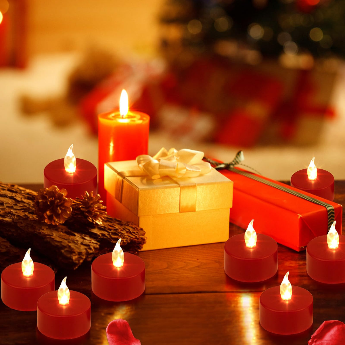 Battery Operated LED Tea Lights Flameless Flickering Candles 12PACK