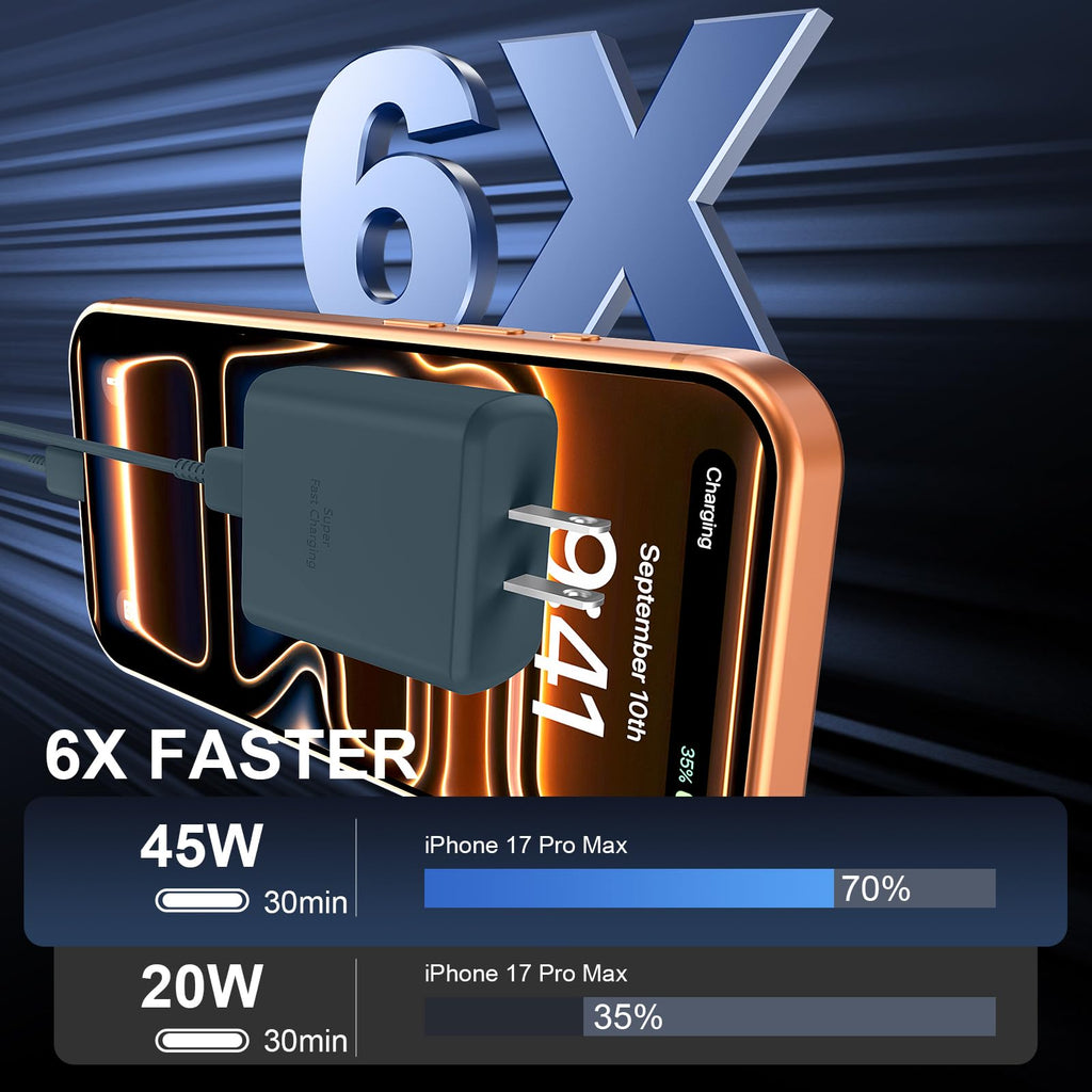 iPhone 18 17 Pro Max Charger Fast Charging 45W USBC iPhone Duo Fast Charger