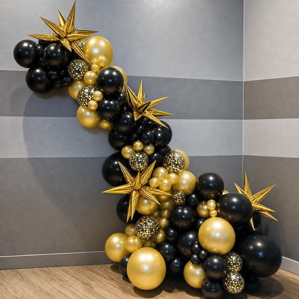 Rose Gold and Black Balloons for Bridal Shower Women Birthday Decorations