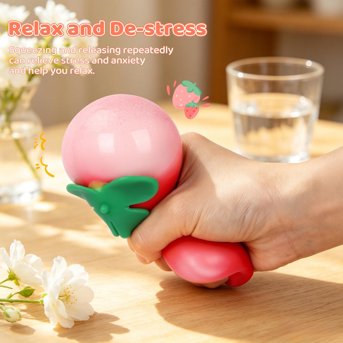 Strawberry Squishy-5.5 Inch Jumbo Slow Rising Squishys,Squeeze Toys,Giant Strawberry Squishy,Soft Fruit squishys,Sensory Toys for Stress Relief, Party Favors Gift for Boys Girls Adults