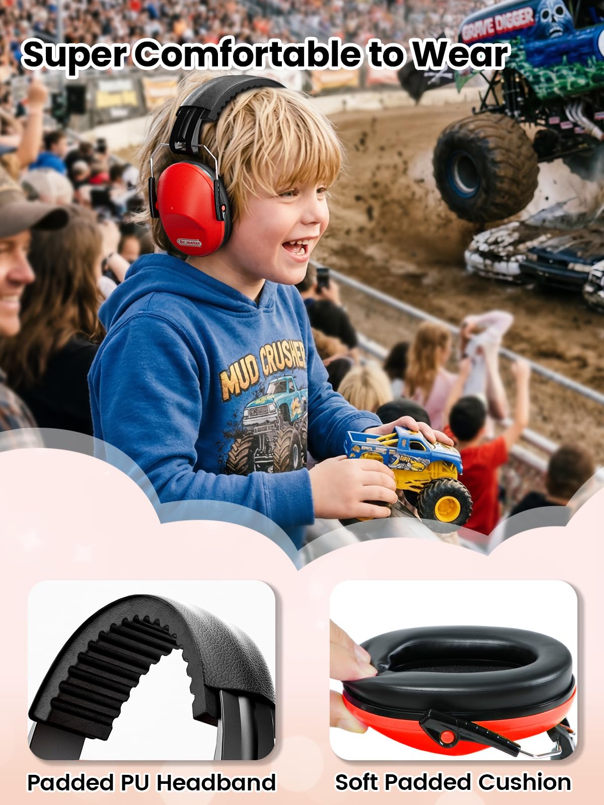 Dr.meter EM100 Noise Cancelling Headphones for Kids Adults, Ear Muffs