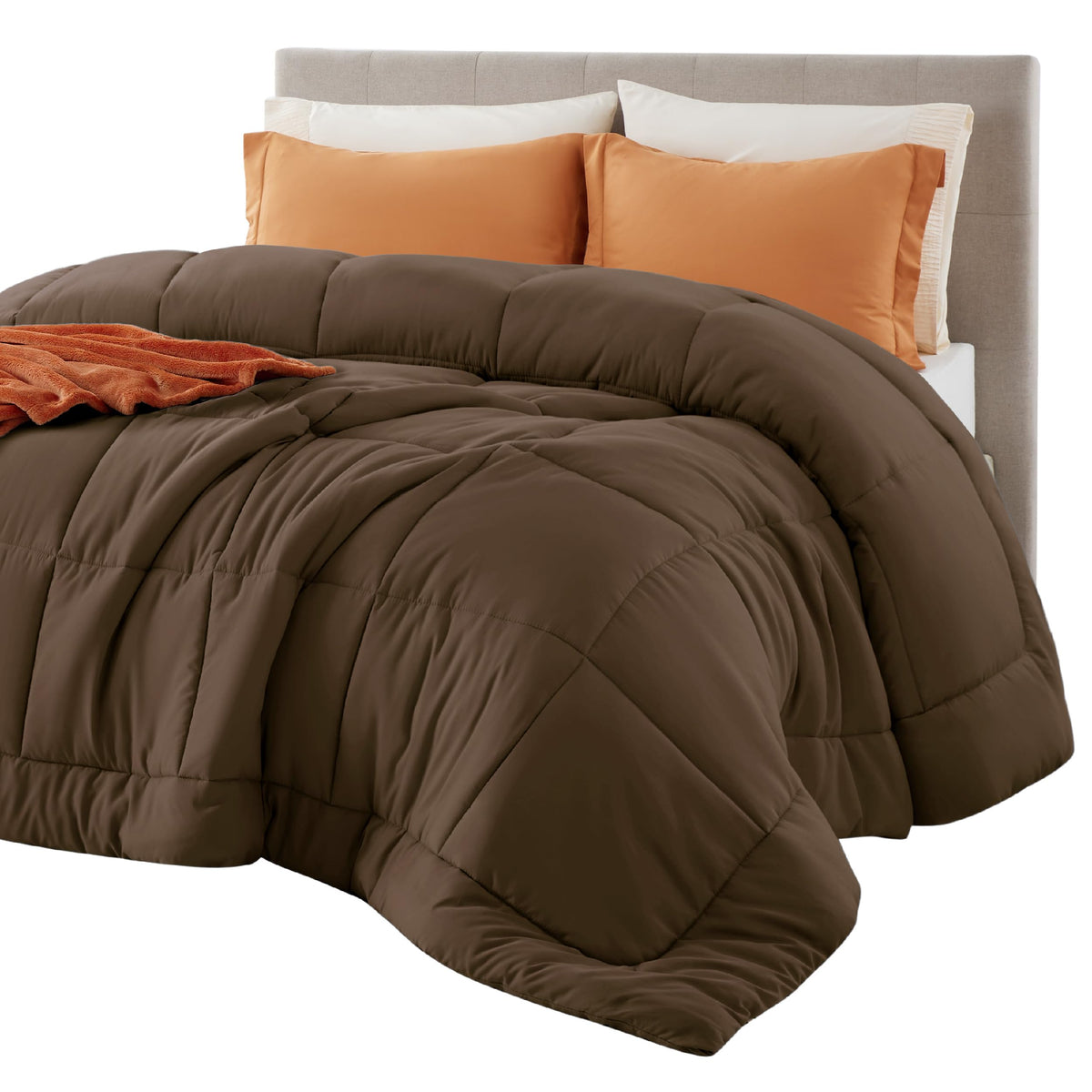 Bedsure Comforter Duvet Insert - Quilted Comforters Queen Size, All Season Duvet, Down Alternative Bedding, with 8 Tabs, Gifts for Women/Men, Olive Green, Queen 88 x 88 Inches