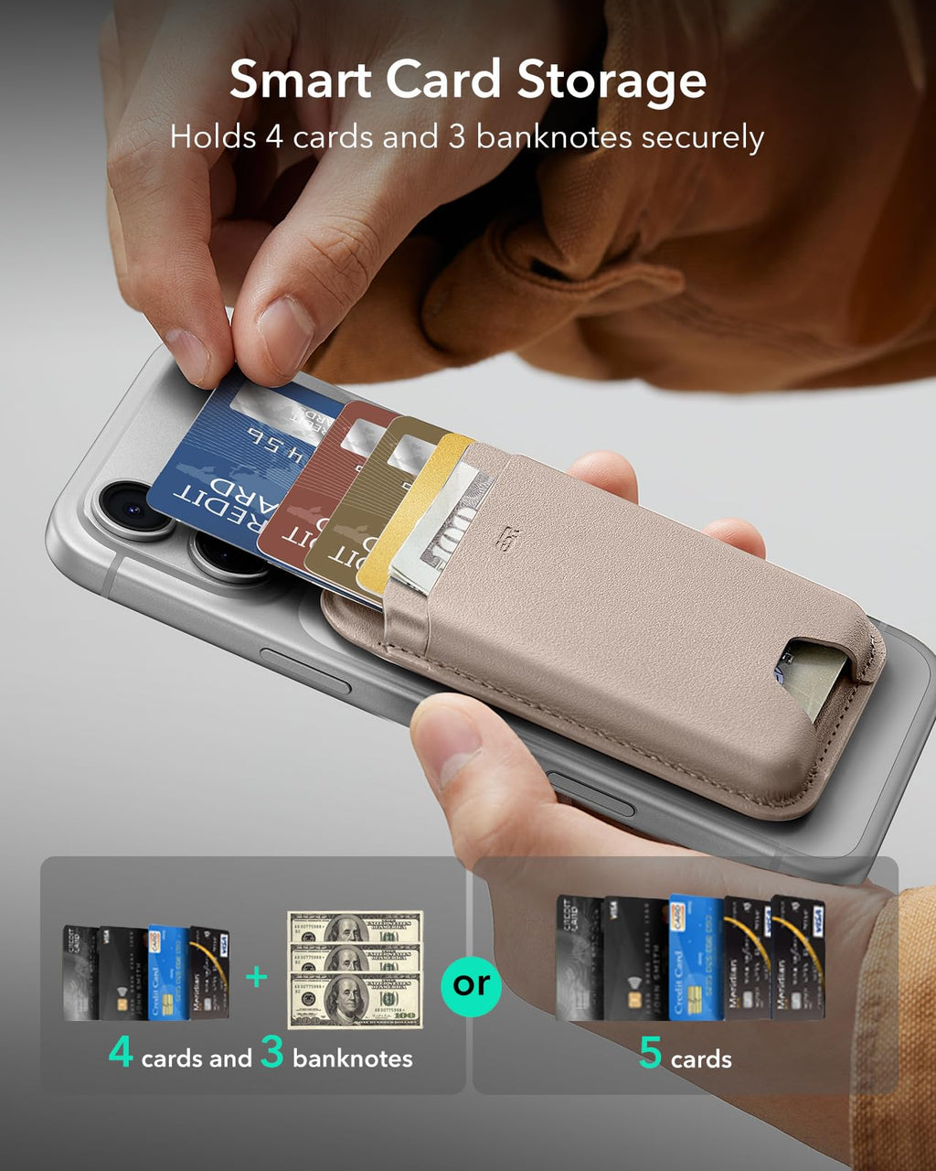 ESR for MagSafe Wallet, 5 Card Holder for Phone Case, RFID Blocking