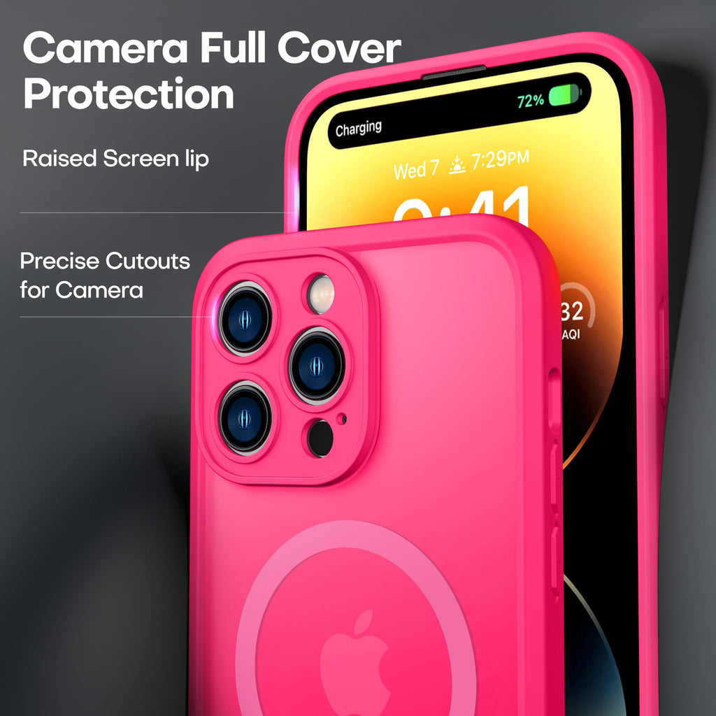 ImpactStrong Magnetic Guard Designed for iPhone 13 Case [Camera Protection] [Military Grade Drop Tested] [Compatible with MagSafe] Slim Translucent Matte Phone Case (6.1") - Black