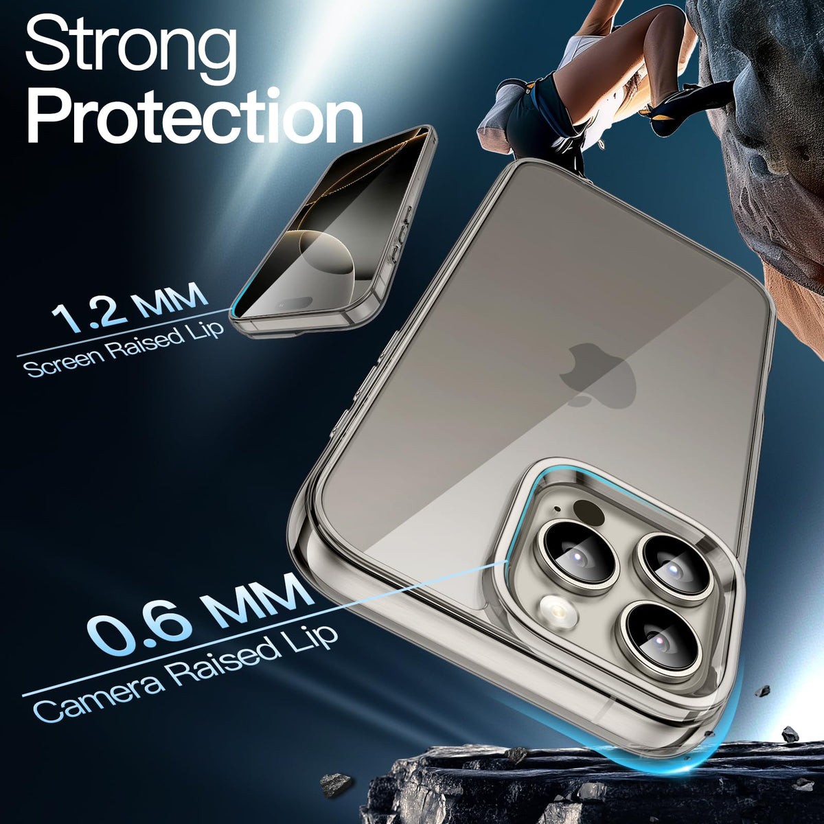 JETech Case for iPhone 16 Pro, Anti-Yellowing, Natural Titanium