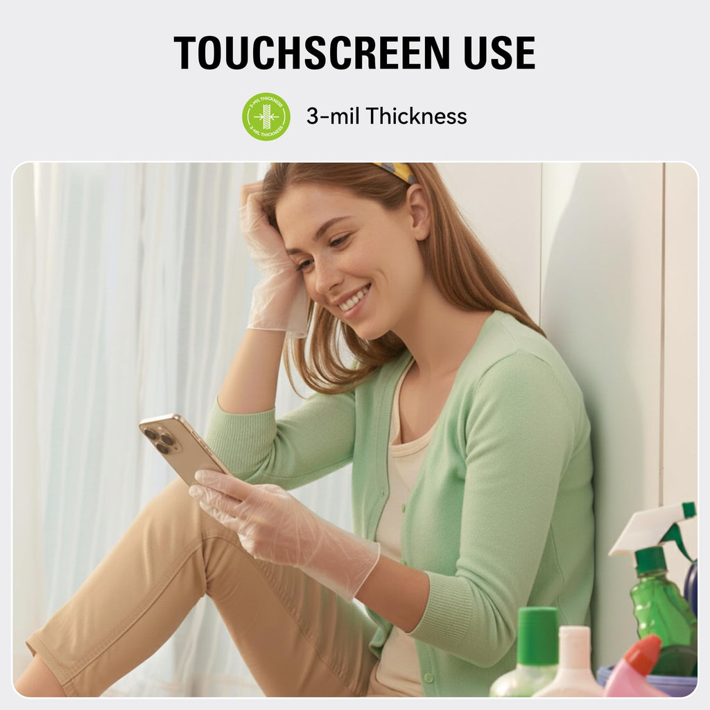 SWIFTLITE Disposable Vinyl Gloves, Food Safe