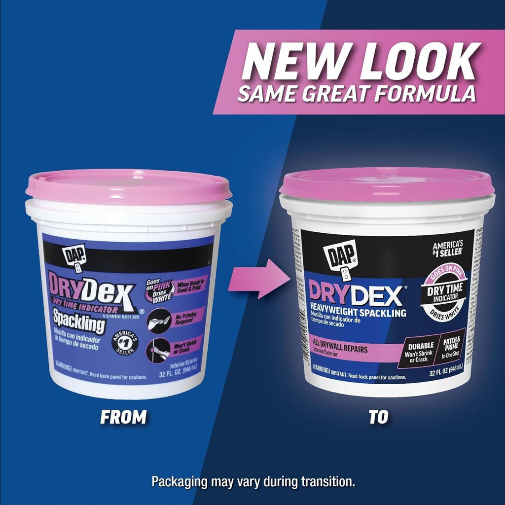 DAP DryDex Dry Time Indicator Spackling, Pink/White, 32 Oz (7079812330)