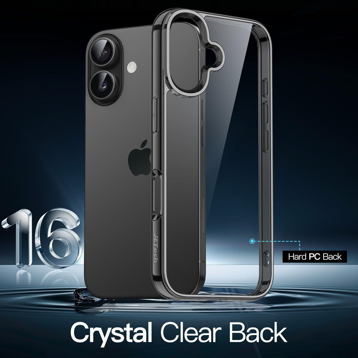 JETech Case for iPhone 16 Pro, Anti-Yellowing, Natural Titanium