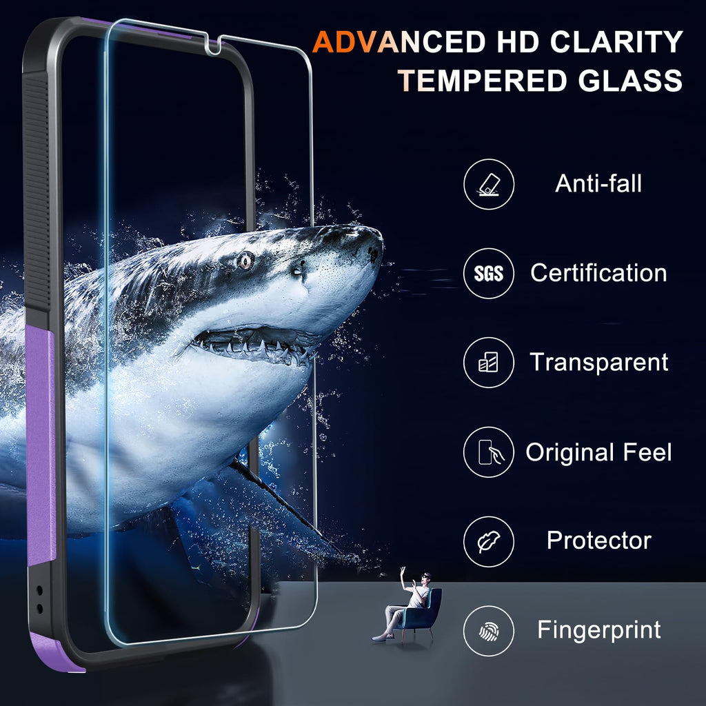 Case for Samsung Galaxy A36/A56/A27,Full Body Heavy Duty Cover,Black Matte