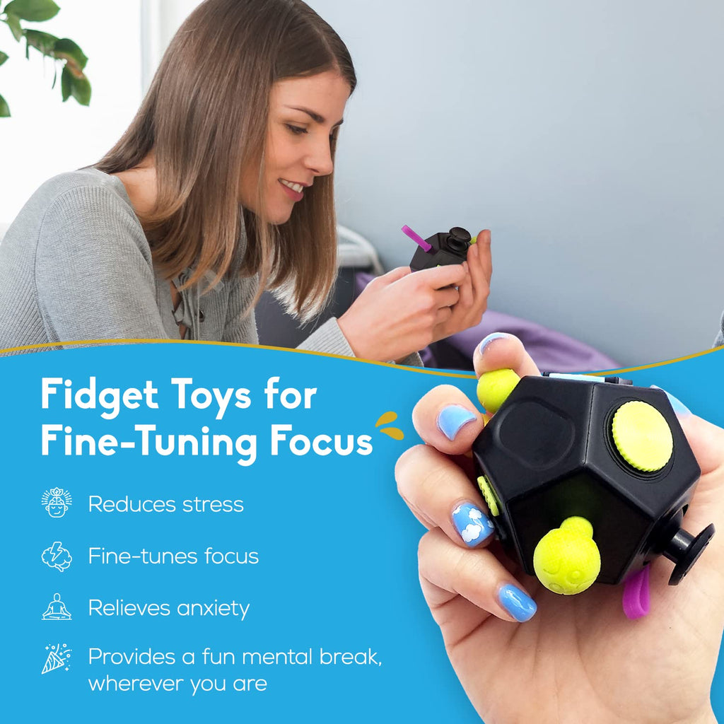 PILPOC theFube Fidget Cube Handy Anxiety Toys for Kids and Adults (Black)