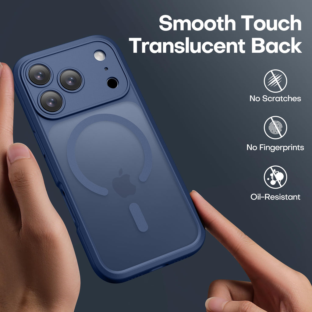 ImpactStrong Magnetic Guard Designed for iPhone 13 Case [Camera Protection] [Military Grade Drop Tested] [Compatible with MagSafe] Slim Translucent Matte Phone Case (6.1") - Black