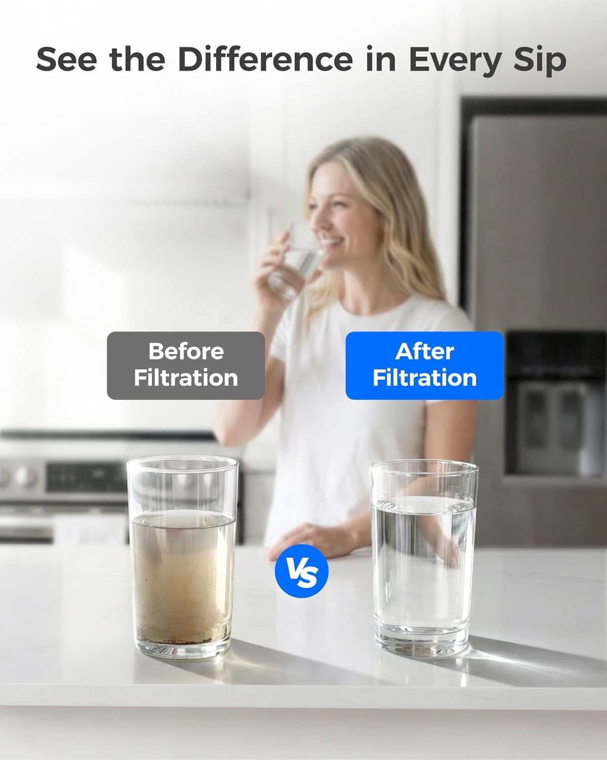 Waterdrop WD-F45 Water Filter, Replacement for Samsung® DA97-17376B, 3 Pack
