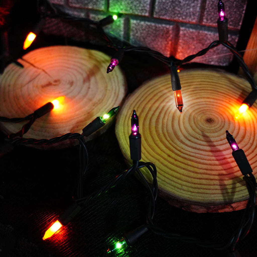 TW SHINE Orange Halloween Lights, 20FT 100 Count Incandescent Mini String Lights, Waterproof Halloween Decorations for Outdoor Indoor Patio Home Party Garden Yard Decor