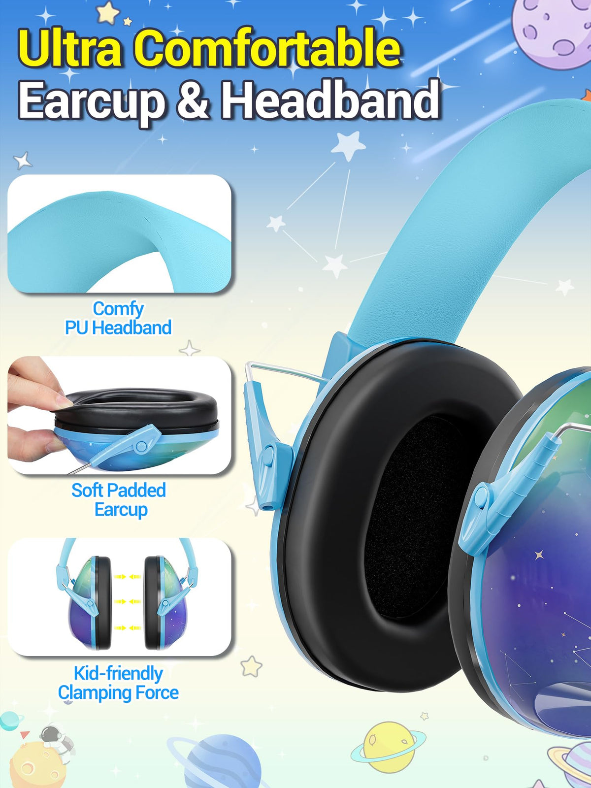 Dr.meter EM100 Noise Cancelling Headphones for Kids Adults, Ear Muffs