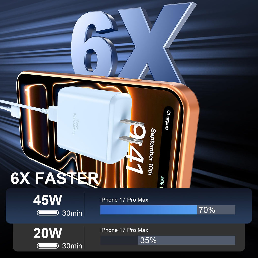 iPhone 18 17 Pro Max Charger Fast Charging 45W USBC iPhone Duo Fast Charger