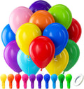 Bezente Assorted Latex Rainbow Balloons 100 Pack 12 inch