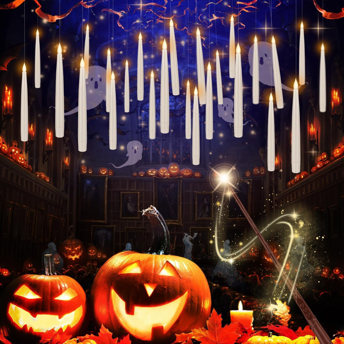 YOROXRG Set of 24 Waterproof Outdoor Flameless Candles, LED Candles with 4 Remote and Timer,(H 4" 5" 6" x D 2.2"),for Christmas,Halloween,Wedding,Festival