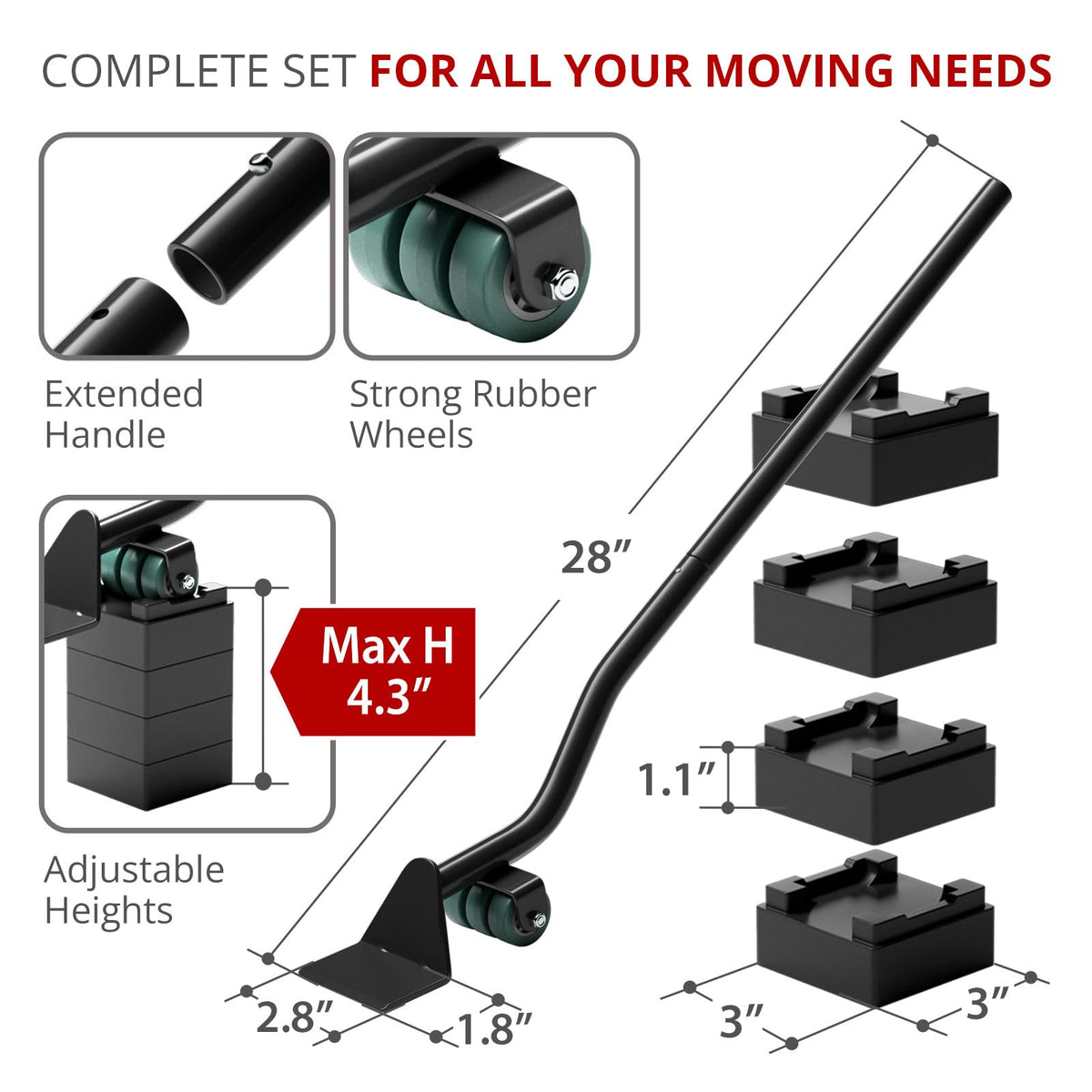 Felt Furniture Sliders for Hardwood Floors X-PROTECTOR 16 PCS 3 ½”