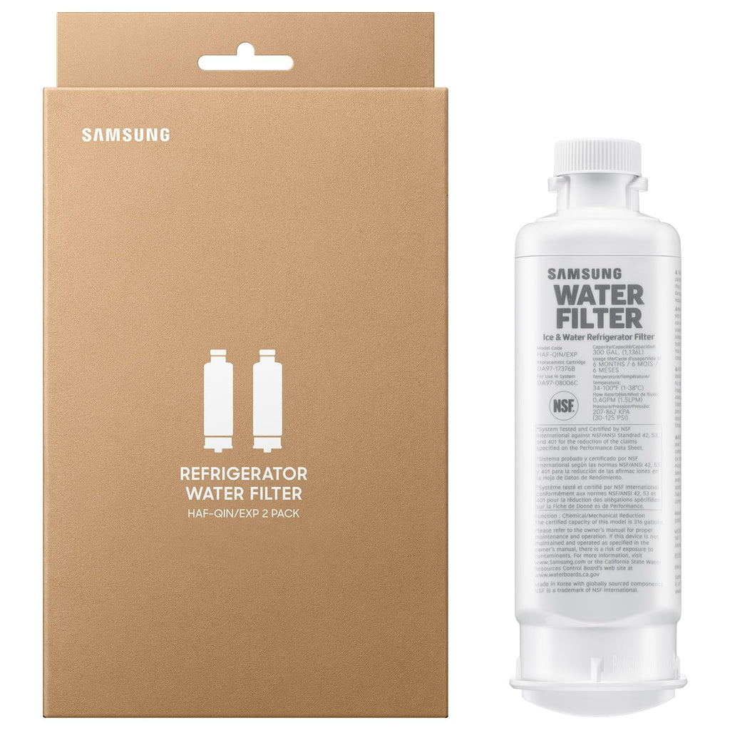 Samsung HAF-QIN/EXP Genuine Refrigerator Water Filter, Reduces 99% of Harmful Contaminants for Clean, Clear Drinking Water, 6-Month Life, Easy Install, Pack of 1