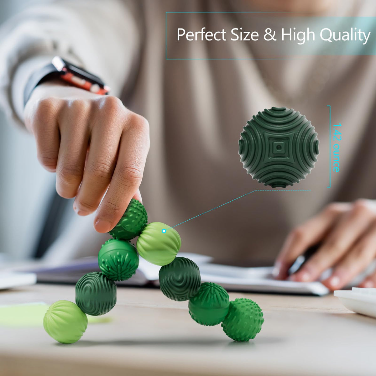 luckdoor Silicone Magnetic Balls Fidget Toys for Adults & Teens,8PCS Stress Relief Sensory Toys for Autism ADHD Anxiety,Fun Textures Gadgets,Office Desk Toy,Stocking Stuffers for Men Women Teen Gifts