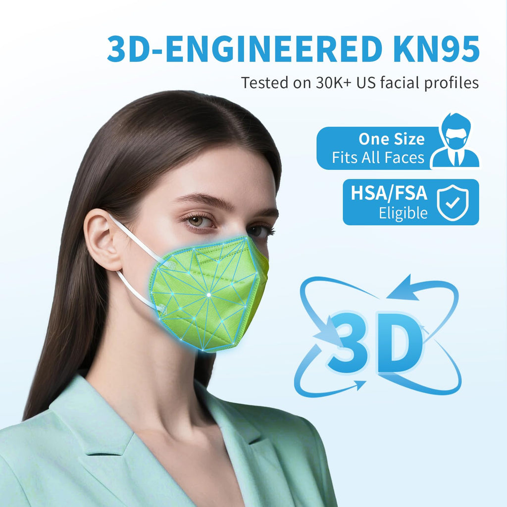 akgk KN95 Face Mask 50 PCS, Breathable Protection Masks, 5-Ply KN95 Black Masks, Cup Dust Safety Masks