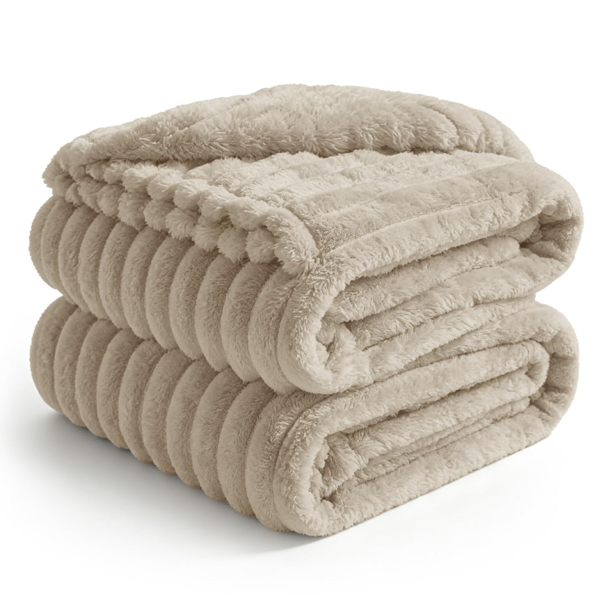 BEDELITE Ribbed Full Size Blanket for Bed, Olive Green, 84"x90"