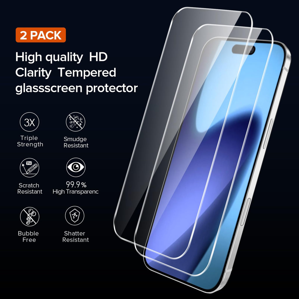 ivoler 3-in-1 Case for iPhone 16 Plus 6.7 inch, Clear