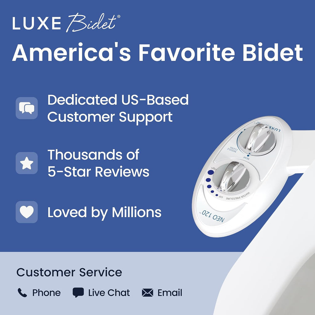 LUXE Bidet NEO 120 - Bidet Attachment for Toilet Seat, White