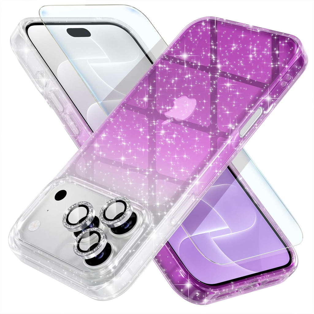 Choiche for iPhone 18 Pro Max Case Clear Women Girly (Glitter Clear)